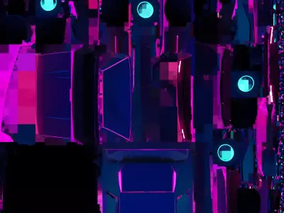 A cyberpunk fancy and sports car Low-poly 3D model