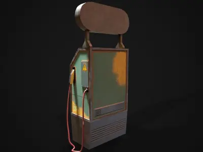 CyberPunk Petrol Pump Low-poly 3D model