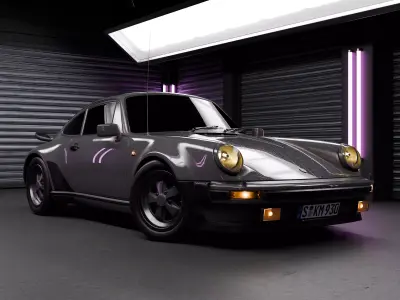 Neon Garage - Automotive Render Environment 3D model