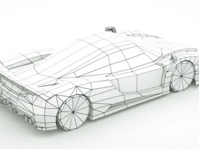 Generic Supercar v20 Low-poly 3D model