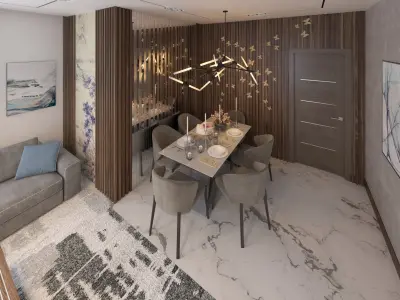 living room Modern style Realistic interior design 3dsmax  vray  3D model