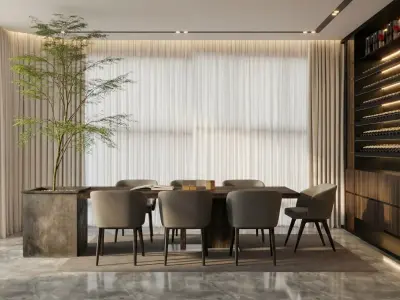 Modern Villa Living room 3D model