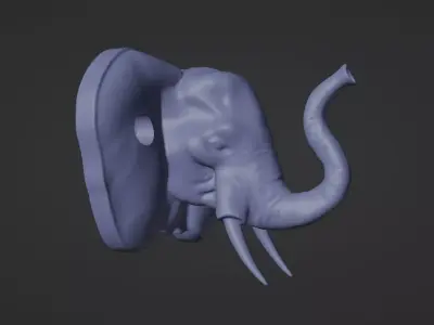 Elephant Wall Hook 3D print model