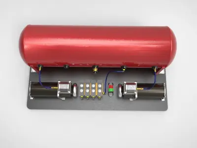 Air suspension system Low-poly 3D model