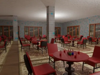 Coffee Shop Low-poly 3D model