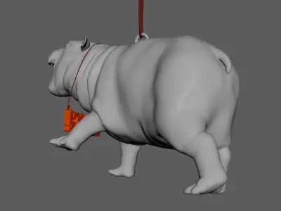 Moo Deng Hippo stl Christmas tree ornament - 3d print 3D print model