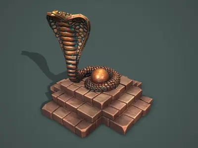 Statue snake Low-poly 3D model
