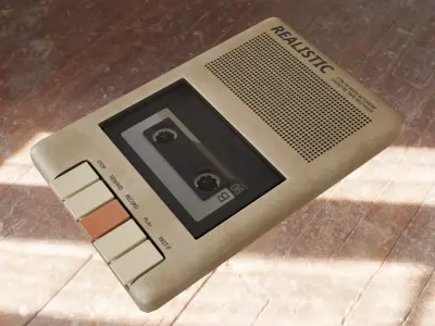 Tape recorder Low-poly 3D model