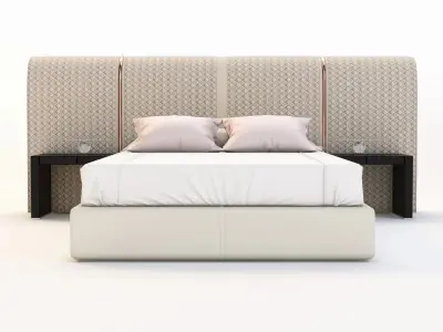 luxury hotel room bed 3D model