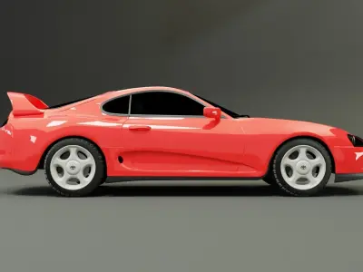 TOYOTA SUPRA - Red Metallic 3D model