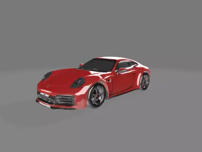 Red Sports Car  Realistic High-Detail 3D Model 3D model