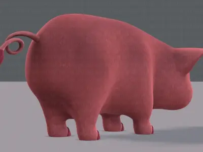 Pig cartoon V03 Low-poly 3D model