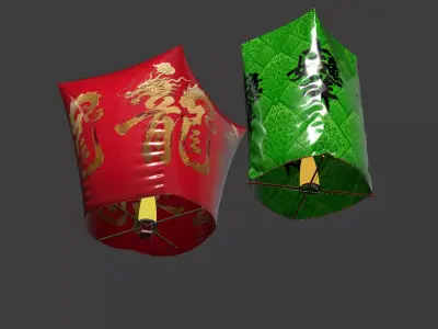 Chinese sky lantern  Low-poly 3D model buy
