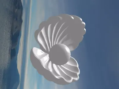 Pearl in Shell 3D Model Free 3D print model