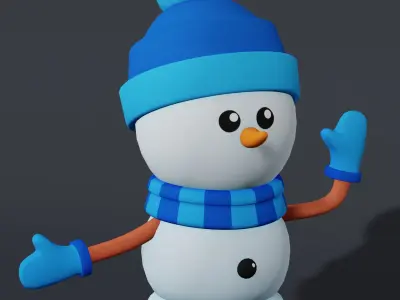 Snowman Cartoon Low-poly 3D model purchase
