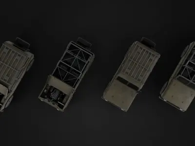 Modular Off-Road Vehicle Low-poly 3D model