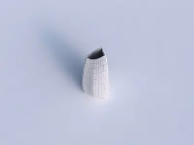 Vase curved tipping triangle 2 with distorted grid plates 3D print model