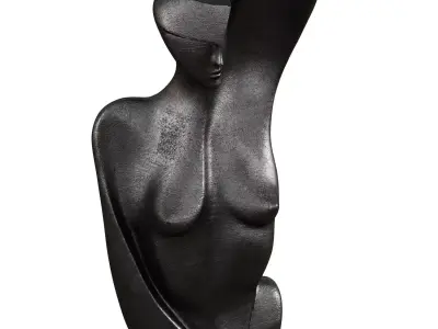 Female abstract metal sculpture 3D model