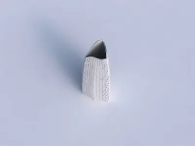 Vase curved tipping triangle with wavy grid plates 3D print model