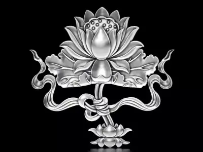 Buddhist Lotus Relief 3D print model