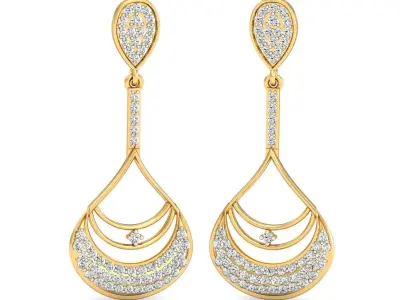Women Earrings 3dm STL OBJ FBX Render Details 3D print model 4