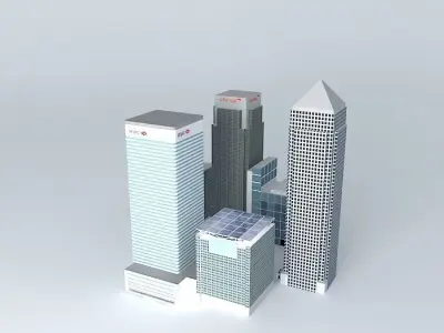 Canada Square, Canary Wharf, London Free 3D model
