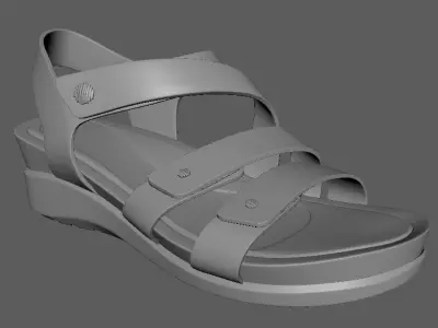 women stylish sandals Low-poly 3D model