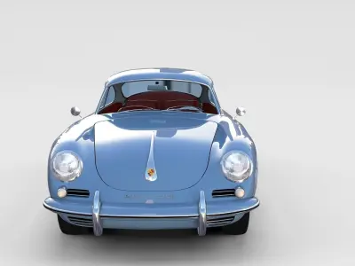Porsche 356 with interior Pack 3D model