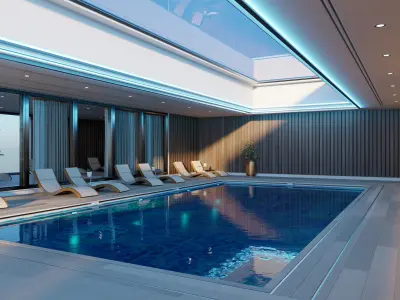 Ultramodern Luxury Swimming Pool 3D model - blend fbx obj 3D model