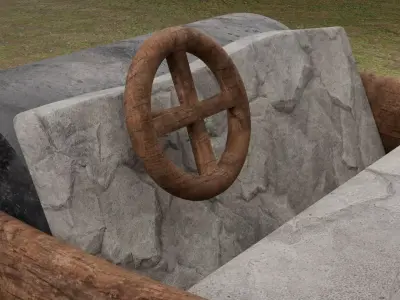 Flintstone Car Cartoon Stone Age Vehicle 3D model