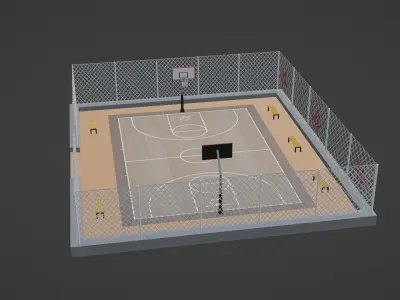 Basketball Stadium - Houston Rockets Low-poly 3D model
