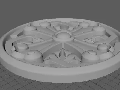 rosette cross 3D model