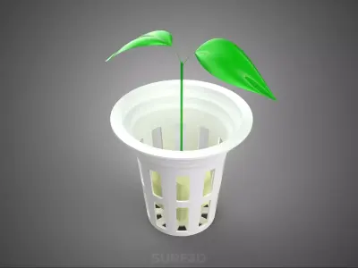HYDROPONIC SEEDLING NET POT PLANT SOIL LESS SPONGE MEDIUM SPROUT 3D model