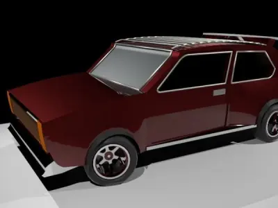 Yugo car 3d model  Low-poly 3D model