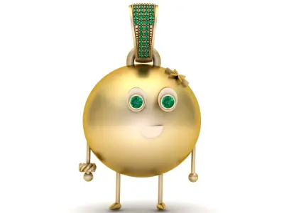 Golden Emerald Orb Character 3D Printable Model 3D print model