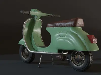Retro Scooter Bike 3D model