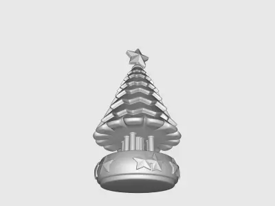 Christmas Tree Ornament with Star Topper Holiday Decoration 3D print model