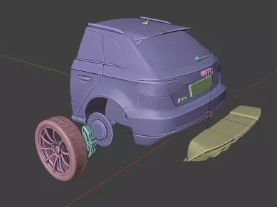 Audi RS3 Sportback High Quality Rear Side 3D Model 3D Printable 3D print model