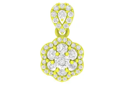 A7597 Luxury Hongkong Style Flower Diamond Women Pendant 3D Mode 3D print model