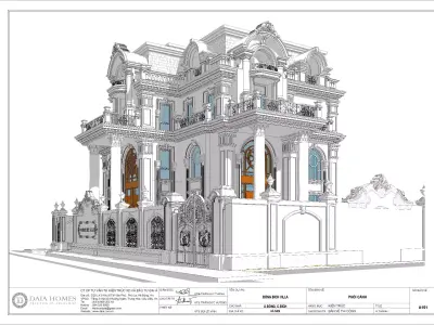 classic villa model revit templete family 3D model