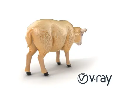 Fluffy Sheep Pastoral Scene model pack Low-poly 3D model