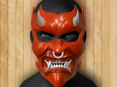 Fire Demon mask model  3D print model