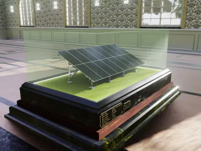 Solar Energy Construction Table 2x8 Diorama Low-poly 3D model