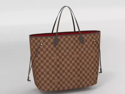 Louis Vuitton Neverfull GM Damier Ebene  Low-poly 3D model