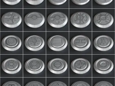 Hard Surface Kitbash Nut and Bolt Quad Topology 3D model