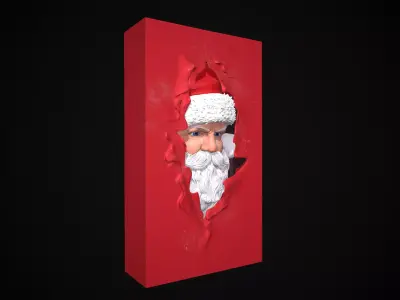 High Detail Santa Claus Father Frost Relief Wall Art 3D print model