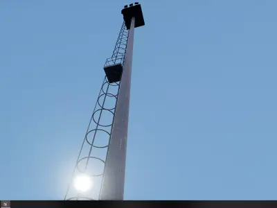 Harbor lamp post 3D model optimized Unreal Engine 4 Low-poly 3D model