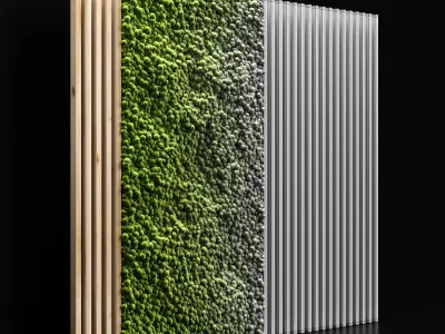 Vertical garden and planks 3D model