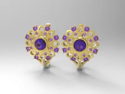 Pretty earrings - Titanic sapphire 3D print model 3D print model 3D print model