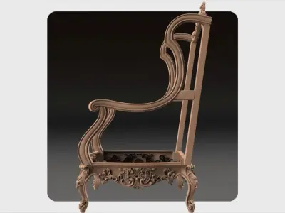Carved sofa ornament for cnc 03 3D model
